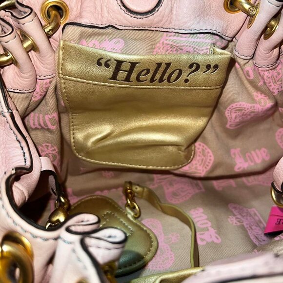 Vintage Pink Leather Juicy Couture satchel Crystal tote - Picture 5 of 8